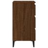 vidaXL Tables de chevet pieds en métal 2 pcs Chêne marron 40x35x69 cm