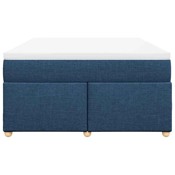 vidaXL Sommier &agrave; lattes de lit avec matelas Bleu 140x190 cm Tissu