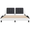 vidaXL Cadre de lit sans matelas Zadar blanc et noir 160x200 cm similicuir
