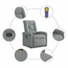 vidaXL Fauteuil de massage inclinable Gris clair Tissu