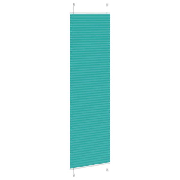 vidaXL Store pliss&eacute; vert p&eacute;trole 65x200 cm largeur du tissu 64,4 cm
