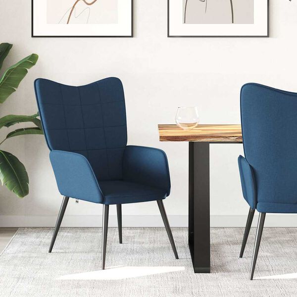 vidaXL Chaise de relaxation Bleu Tissu