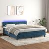 vidaXL Sommier &agrave; lattes de lit avec matelas LED Bleu fonc&eacute; 180x200 cm