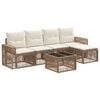 vidaXL Ensemble de canap&eacute; de jardin 6 pcs Beige et blanc cr&egrave;me