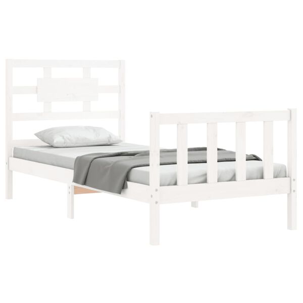 vidaXL Cadre de lit sans matelas blanc bois de pin massif