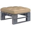 vidaXL Pouf palette de jardin Bois de pin impr&eacute;gn&eacute; de gris