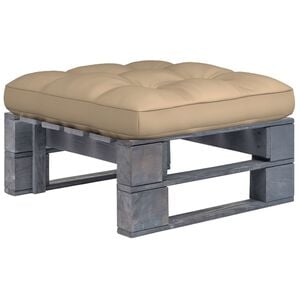 vidaXL Pouf palette de jardin Bois de pin impr&eacute;gn&eacute; de gris