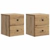 vidaXL Cabinet de chevet mural 2 pcs Ch&ecirc;ne artisanal 34,5 x 33 x 40 cm