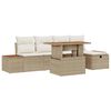 vidaXL Ensemble de canap&eacute; de jardin 6 pc Beige polyrotin