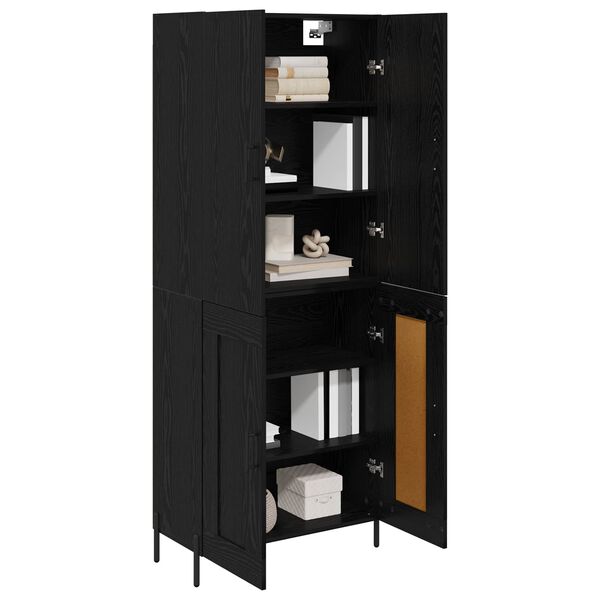vidaXL Haut Armoire Ch&ecirc;ne noir 69,5 x 34 x 180 cm Bois d'ing&eacute;nierie
