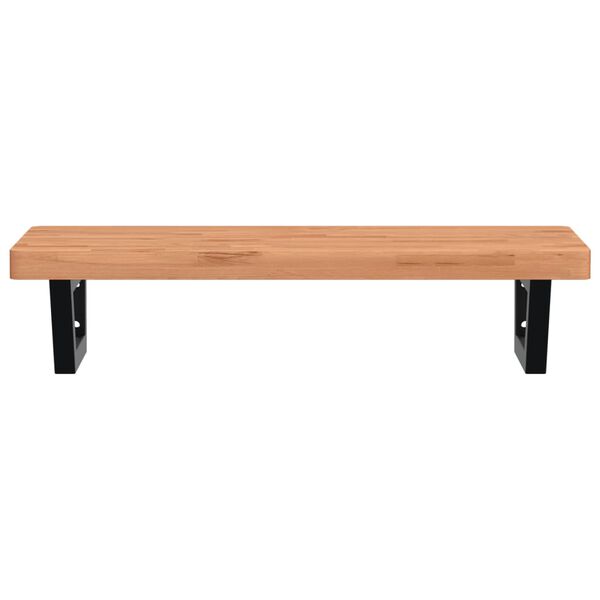 vidaXL &Eacute;tag&egrave;re de vasque murale acier et bois massif de h&ecirc;tre