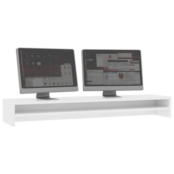 vidaXL Support de moniteur Blanc 100 x 24 x 13 cm Bois d'ingénierie