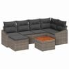 vidaXL Ensemble de canap&eacute; de jardin 7 pc Gris polyrotin