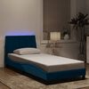 vidaXL Cadre de lit avec LED sans matelas Hanko bleu 90x200 cm velours