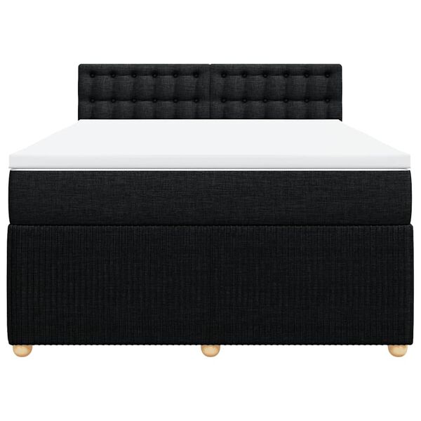 vidaXL Sommier &agrave; lattes de lit avec matelas Noir 160x200 cm Tissu