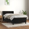 vidaXL Sommier &agrave; lattes de lit avec matelas Noir 100x200 cm Velours