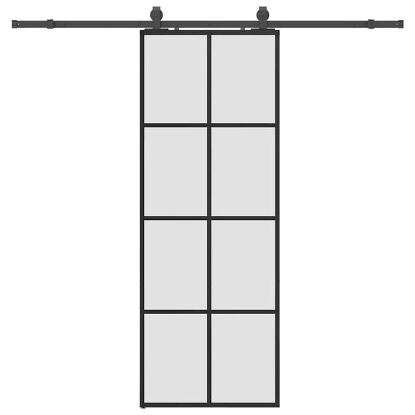 vidaXL Porte coulissante kit de quincaillerie noir 76x205 cm verre ESG