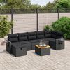 vidaXL Salon de jardin 8 pcs avec coussins noir r&eacute;sine tress&eacute;e