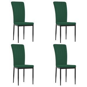 vidaXL Chaises &agrave; manger lot de 4 Vert fonc&eacute; Velours