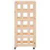vidaXL Porte-b&ucirc;ches avec roulettes 40x49x110 cm bois massif de pin