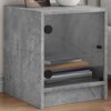 vidaXL Tables de chevet et portes vitr&eacute;es 2 pcs gris b&eacute;ton 35x37x42 cm