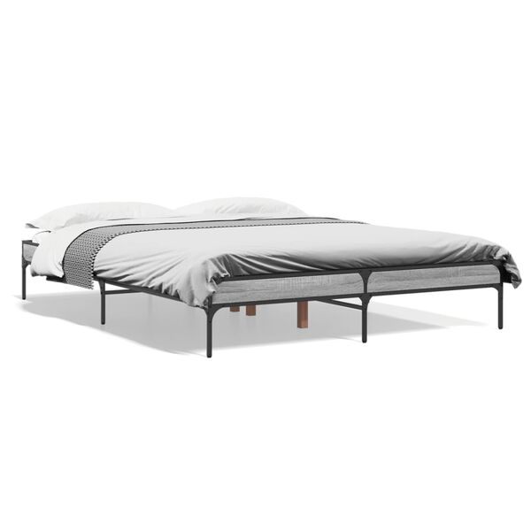vidaXL Cadre de lit sans matelas sonoma gris 140x200 cm