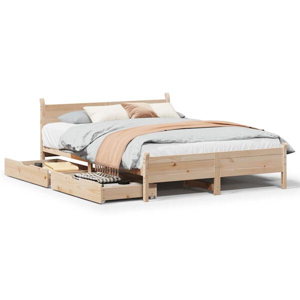 vidaXL Cadre de lit sans matelas 140x190 cm bois de pin massif