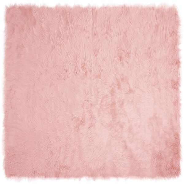 vidaXL Tapis en fausse Tafalla Rose 120 x 120 cm Polyester