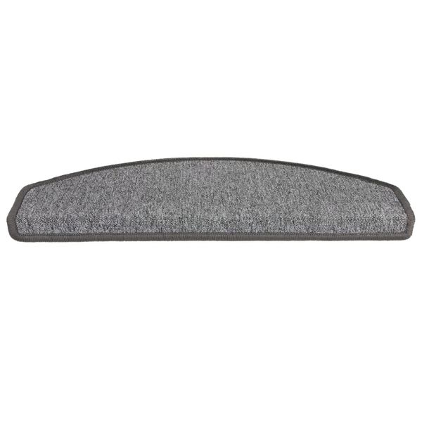 vidaXL Tapis d'escalier 15 pièces 65 x 24 x 4 cm Gris foncé Demi-rond Grand