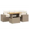 vidaXL Salon de jardin avec coussins 5 pcs beige r&eacute;sine tress&eacute;e