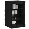 vidaXL Buffet LED Ch&ecirc;ne noir 41 x 37 x 67 cm Bois d'ing&eacute;nierie