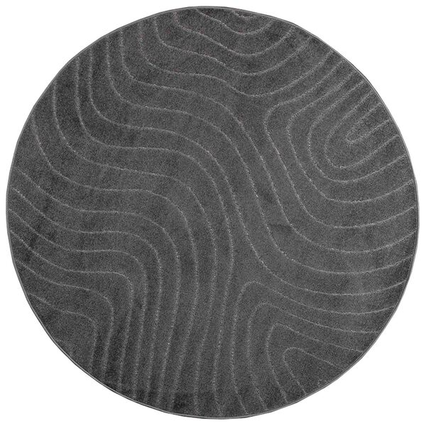 vidaXL Tapis de surface Rond HUARTE Anthracite &Oslash; 200 CM Polyester
