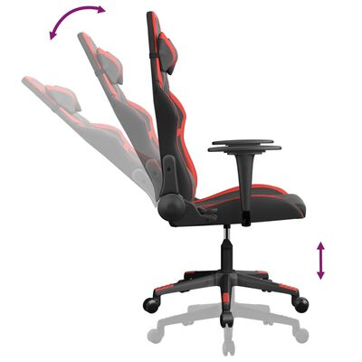 vidaXL Chaise de jeu de massage Noir et rouge Similicuir