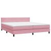 vidaXL Sommier &agrave; lattes de lit avec matelas et LED rose 180x210 cm velours