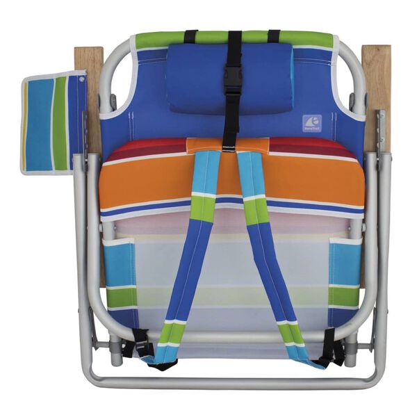 Eurotrail Chaise de plage 2 en 1 Sete rayures color&eacute;es