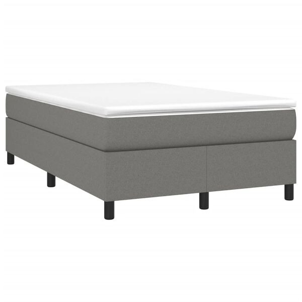 vidaXL Sommier &agrave; lattes de lit avec matelas gris fonc&eacute; 120x190cm tissu