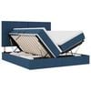 vidaXL Lit de rangement LED avec matelas Bleu 200 x 200 cm Tissu