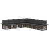 vidaXL Ensemble de canap&eacute; de jardin 9 pc Gris polyrotin