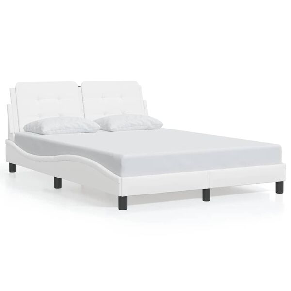 vidaXL Cadre de lit sans matelas Zadar blanc 140x200 cm similicuir