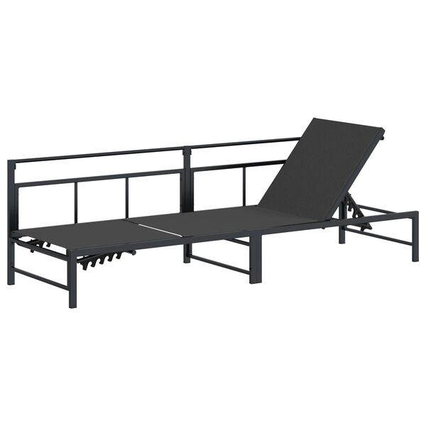 vidaXL Transat Noir 200 x 62 x 59,5 cm Textil&egrave;ne