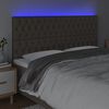 vidaXL T&ecirc;te de lit &agrave; LED Taupe 180x7x118/128 cm Tissu