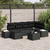 vidaXL Ensemble de canap&eacute; de jardin avec coussin 7 pcs Noir polyrotin