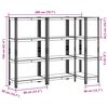 vidaXL &Eacute;tag&egrave;res de rangement &agrave; 4 niveaux 3 pcs acier bois d'ing&eacute;nierie