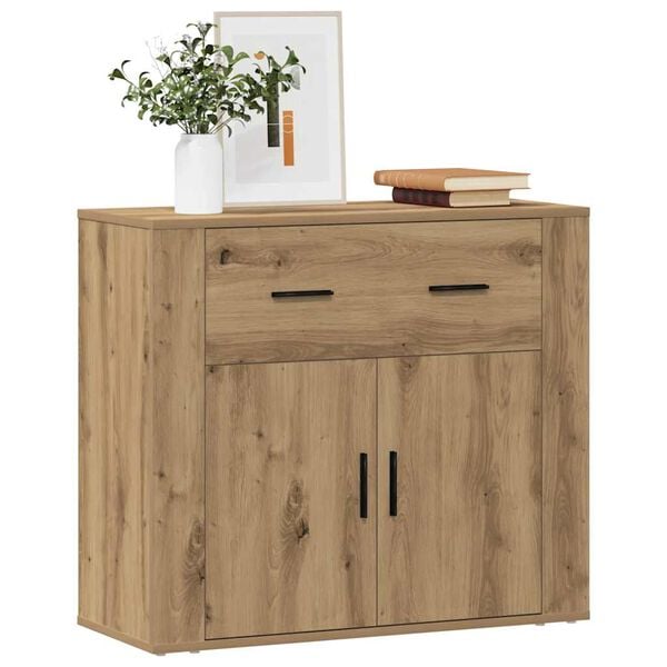vidaXL Buffet ch&ecirc;ne artisanal 80x33x70 cm bois d'ing&eacute;nierie