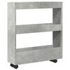 vidaXL Chariot de rangement &eacute;troit 3 niveaux gris b&eacute;ton