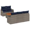 vidaXL Ensemble de canap&eacute; de jardin 6 pc Gris polyrotin