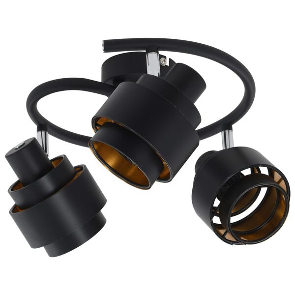 vidaXL Projecteur à 3 voies Noir E14