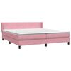 vidaXL Sommier &agrave; lattes de lit avec matelas rose 180x210 cm velours