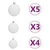 vidaXL Sapin de Noël artificiel 150 LED&boules&neige floquée 120 cm