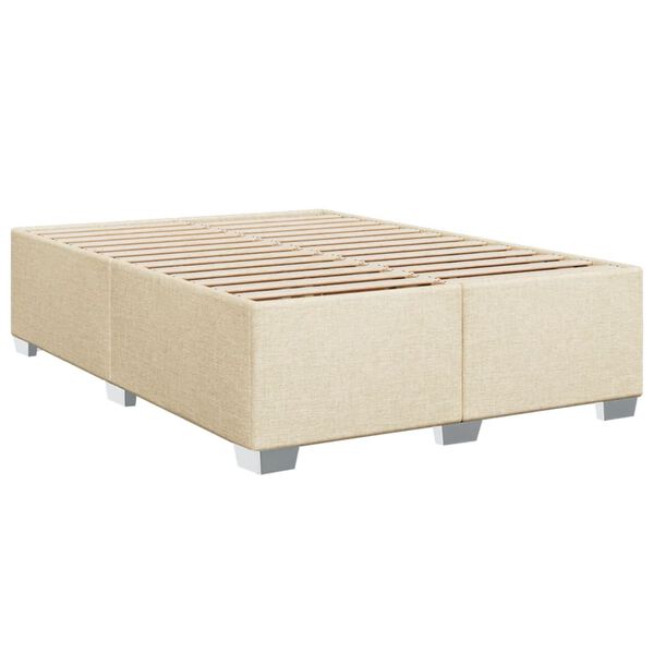 vidaXL Cadre de lit sans matelas crème 140x190 cm tissu